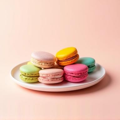 Una selezione di macarons artigianali dai colori vivaci.
